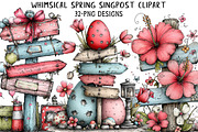 Whimsical Spring Singpost Clipart, an Illustration by Daily.Designs (Thumbnail 1 of 8)