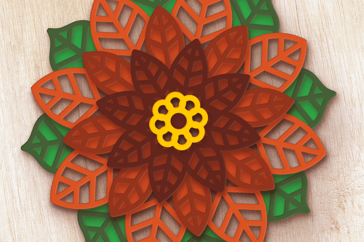 3D Poinsettia Flower Mandala, an Object Graphic by Arshad Ali (Photo 5 of 8)