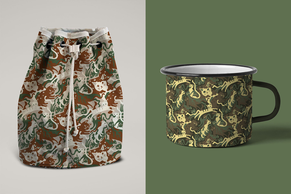 Camouflage pattern with CATS, a Pattern Graphic by pineart (Photo 6 of 6)