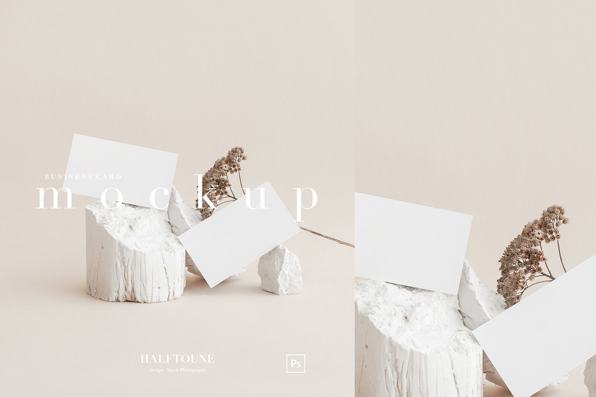 Business Card Mockup, Visit Card, a Mockup by HALFTOUNE (Photo 1 of 4)