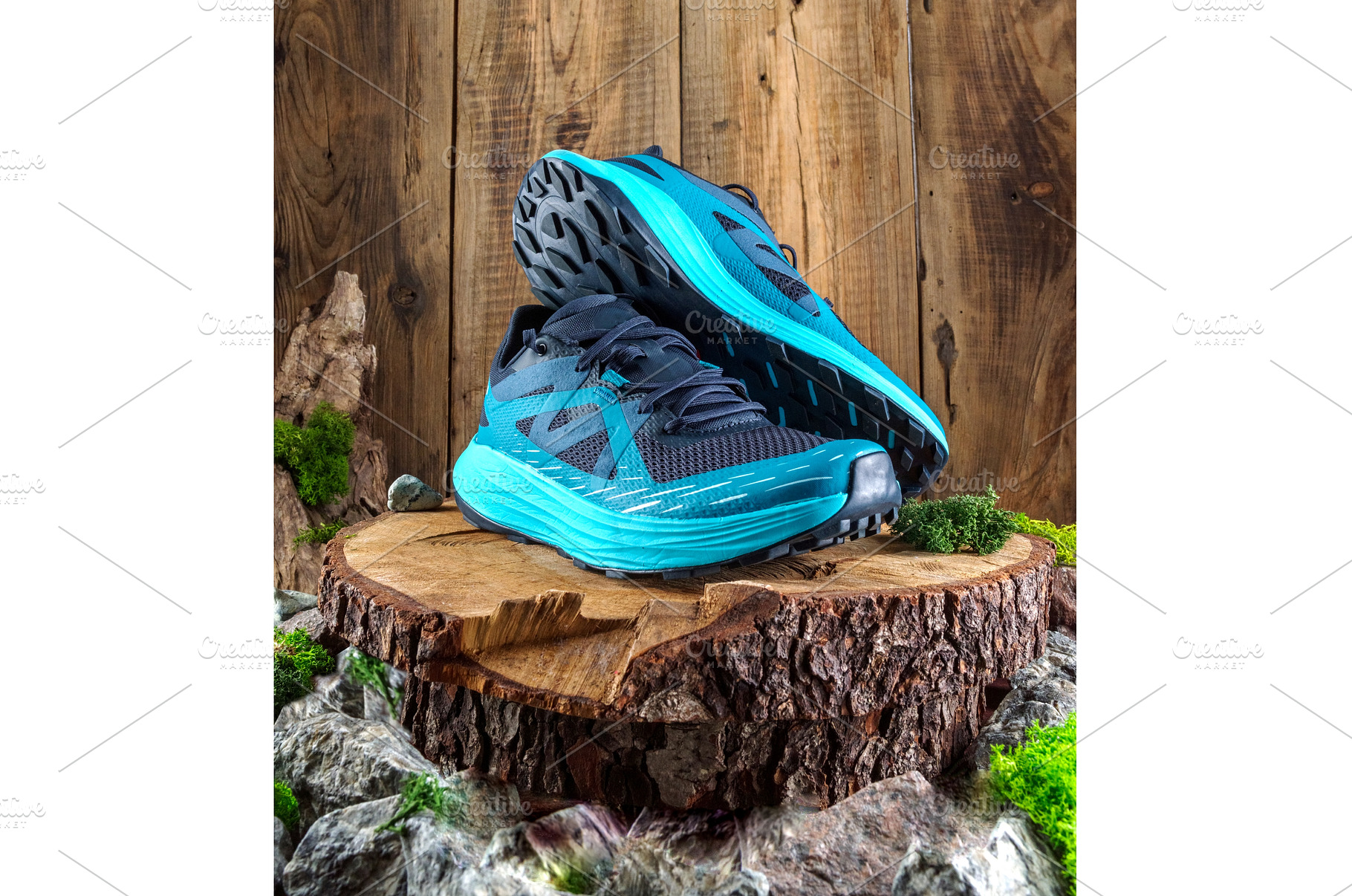 Professional trail running shoes on, a Beauty & Fashion Photo by Stockphoto by vzwer