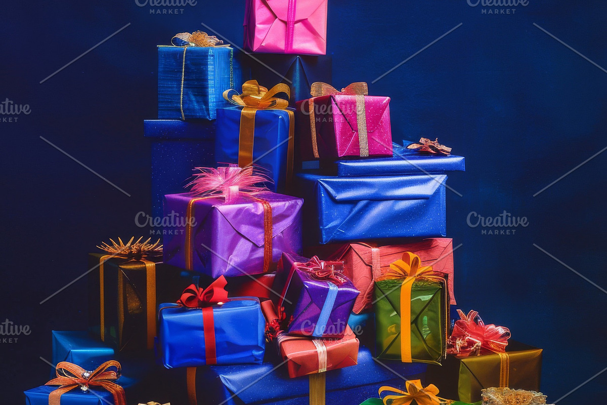 86 Gift boxes with ribbons and bows, a Holiday Photo by Handmadefont (Photo 20 of 90)