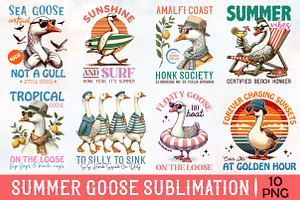 Summer Goose PNG Sublimation Bundle, an Illustration by RobertsArt