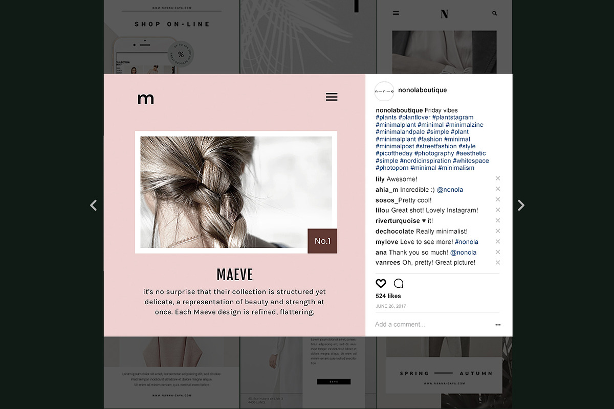 Lifestyle Social Media Kit • Mïa, a Social Media Template by Nonola (Photo 4 of 9)