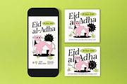 Green Eid al-Adha Flyer Set, a Flyer Template by graphicook (Thumbnail 5 of 6)