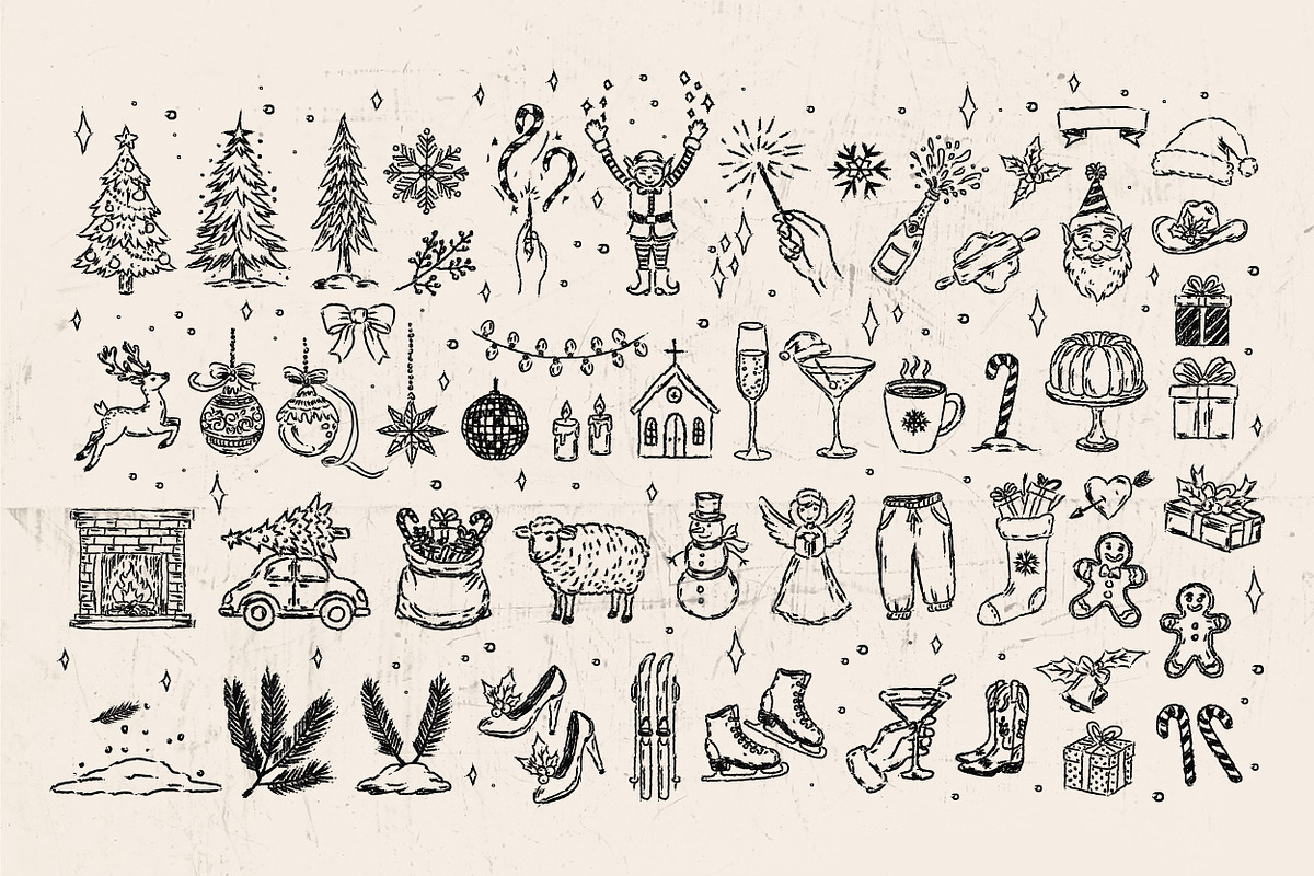 Hand Drawn Whimsical Christmas Icon, an Outline Icon by Baleee (Photo 4 of 7)