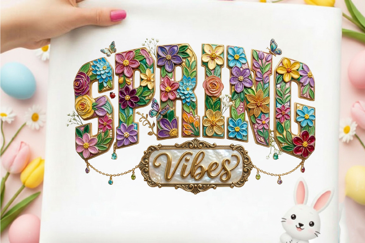 Floral Spring Vibes Png Paint Spring, an Illustration by Designking (Photo 2 of 6)