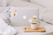 Cute bee stickers, an Animal Illustration by JulyGart (Thumbnail 2 of 3)