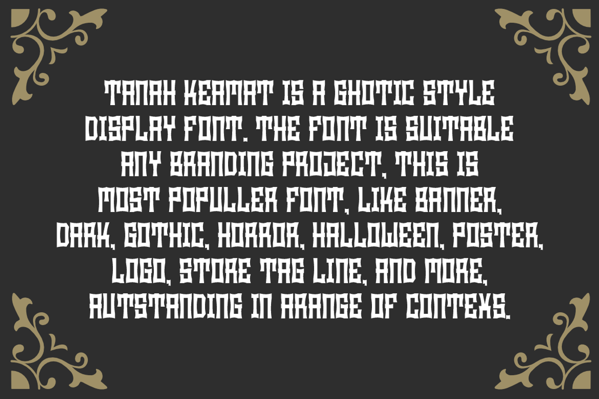 Tanah Keramat - Gothic Font, a Serif Font by QR Design Studio (Photo 2 of 7)