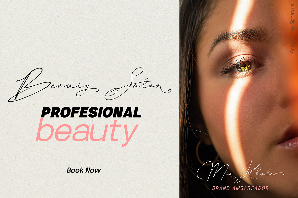 Ocean Vinley Signature, a Handwritten Font by madeDeduk (Photo 5 of 10)