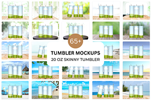 65 x Skinny Tumbler Mockup Bundle