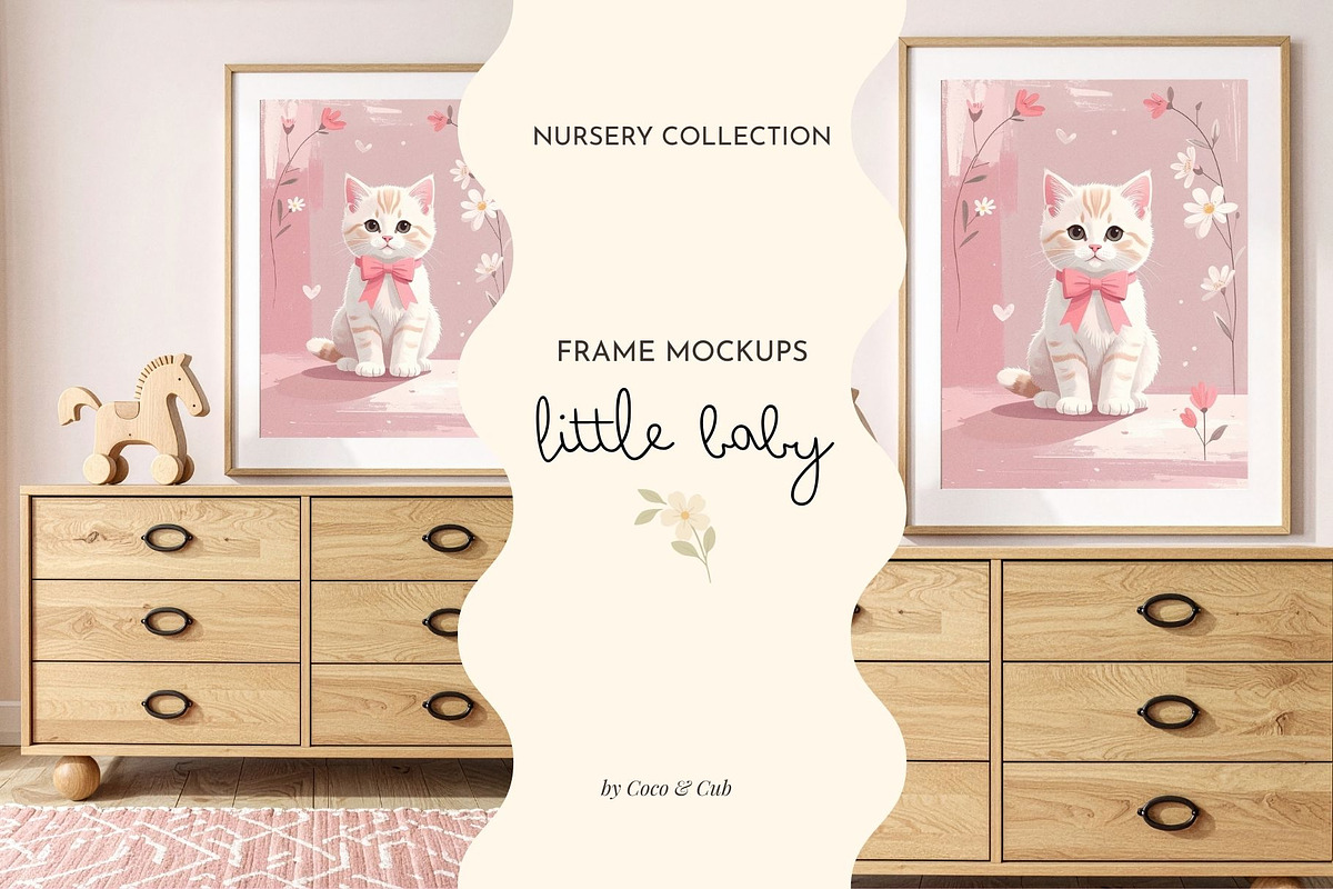 Baby Girl Nursery Frame Mockup, a Household Mockup by Coco & Cub Studio (Photo 1 of 6)