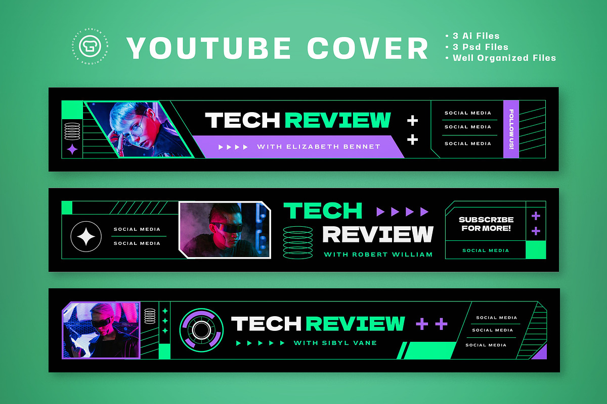 Tech Review Youtube Cover, a Social Media Template by graphicook (Photo 2 of 3)