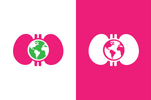 Human kidneys and globe logo, a Technology Illustration by GraphiShop