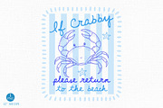 If Crabby Please Return to the Beach, a Seasonal Illustration by Libby Wishes (Thumbnail 1 of 5)