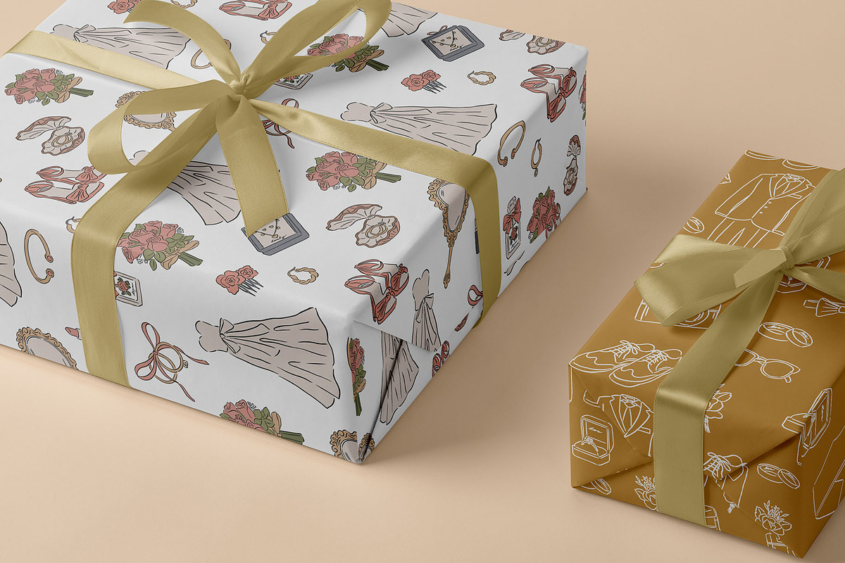 Hand drawn Wedding pattern bundle, a Pattern Graphic by CreativeChristiana (Photo 10 of 14)