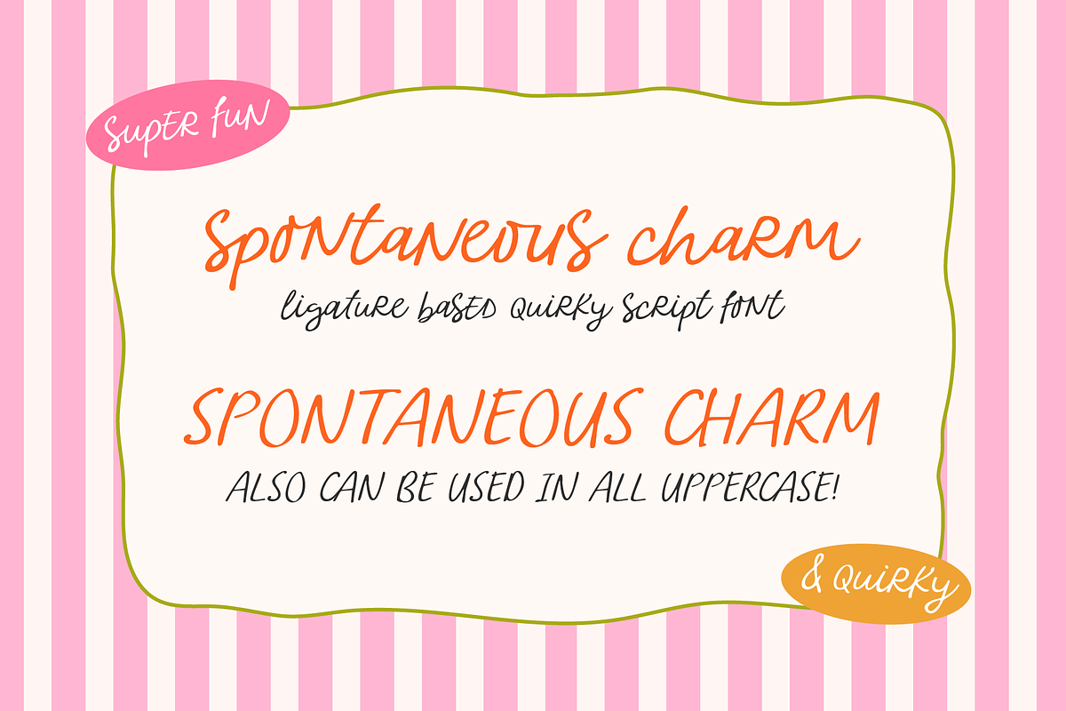 Spontaneous Charm Quirky Script Font, a Handwritten Font by Kaya Fonts (Photo 5 of 35)