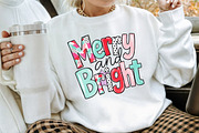 Merry And Bright Retro Christmas PNG, a Seasonal Illustration by Creative Art (Thumbnail 3 of 3)