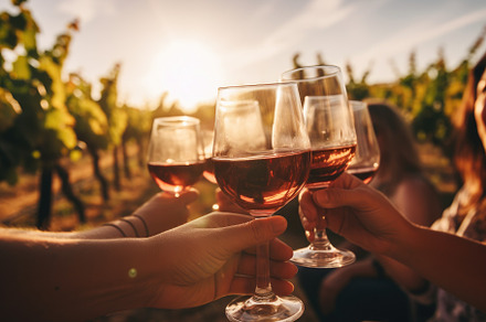 Group of friends toasting wine glass, a Photo by Iftikhar Alam