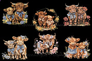 202 Watercolor Highland Cow Clip Art, an Animal Illustration by Art Paradise Studios (Thumbnail 4 of 8)