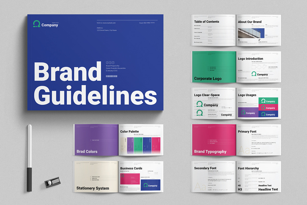 Brand Identity Guidelines Landscape, a Brochure Template by E-Type (Photo 1 of 8)