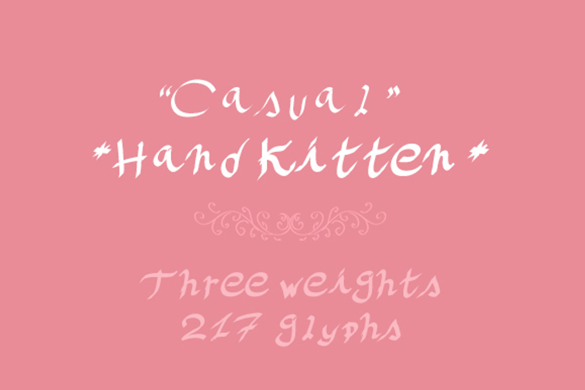 Casual Handkitten Font Family preview 2