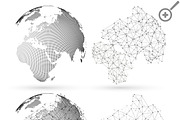 3D dotted world globes on white, a Decorative Illustration by VectorShop (Thumbnail 2 of 9)