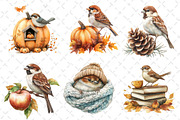 Autumn Sparrows Bird Clipart, an Illustration by Dream Creation (Thumbnail 4 of 6)