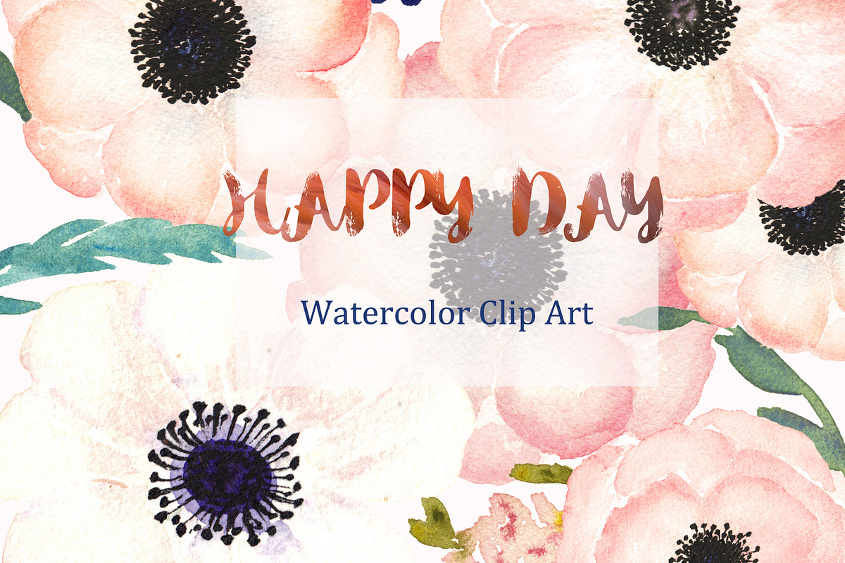 Anemones Apricot. Watercolor Clipart, a Graphic by LABFcreations (Photo 2 of 5)