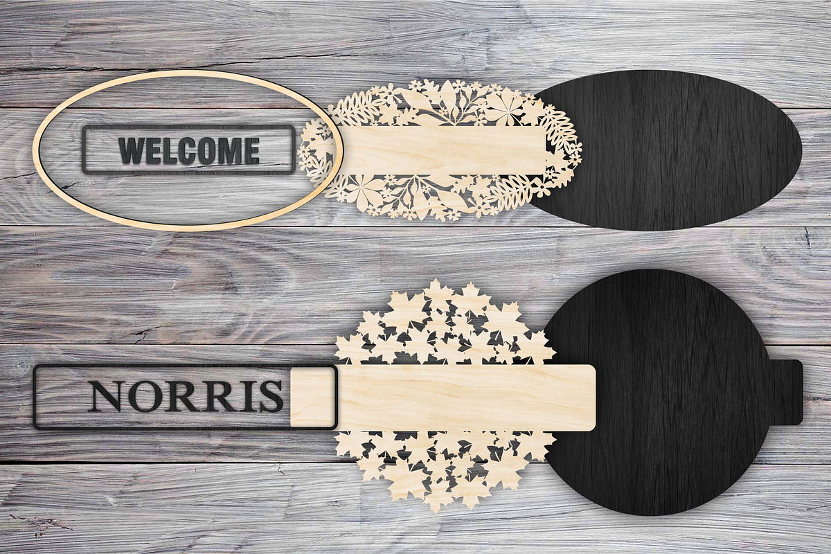 12 Welcome sign | laser cut template, a Pattern Graphic by CncCutModel (Photo 2 of 5)