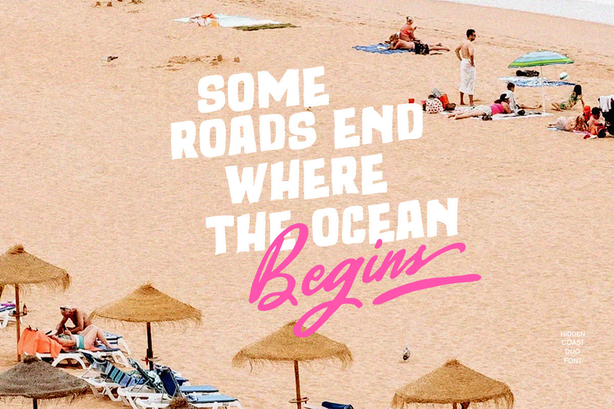 Hidden Coast – Retro Surf Font Duo, a Script Font by Letterhend Studio (Photo 3 of 11)
