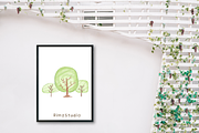 Watercolor Trees Clipart PNG, a Seasonal Illustration by RimzStudio (Thumbnail 5 of 6)