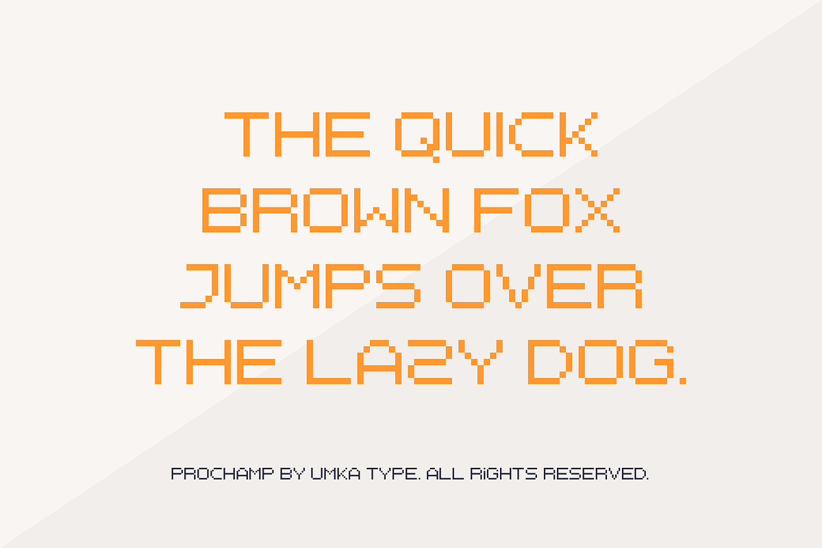 Prochamp Pixel Game Font, a Font by alpercakici (Photo 6 of 13)