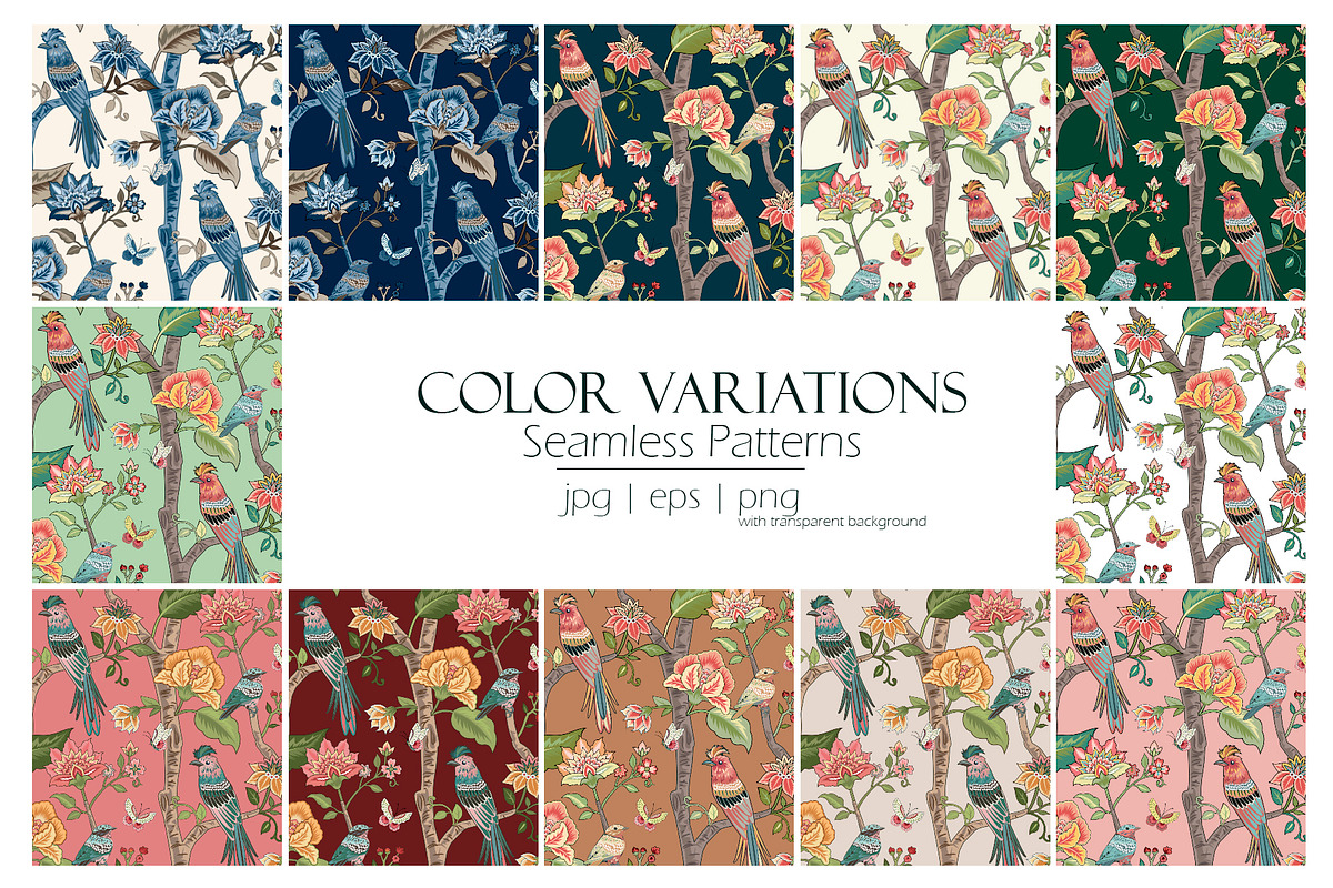 Fleur de Jardin Floral Patterns set, a Pattern Graphic by Elena Dorosh (Photo 10 of 13)