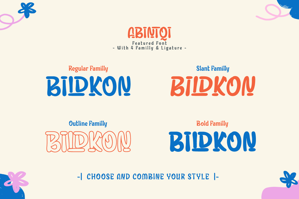 Abintqi - Playful Display Font, a Handwritten Font by twinstd (Photo 2 of 9)