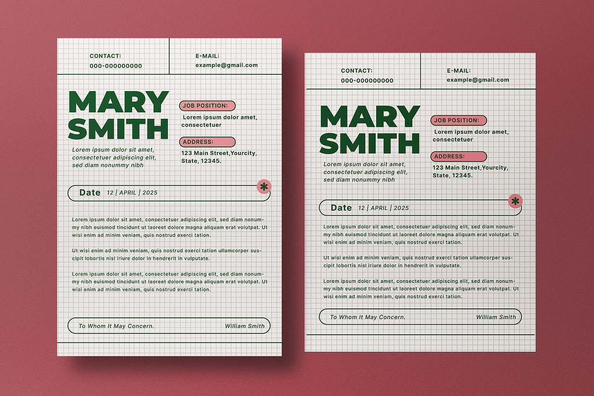 Green Minimalist Resume, a Resume Template by graphicook (Photo 3 of 3)