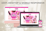 Pink E-commerce Website Theme, a Websites & App Template by Cosmic Design (Thumbnail 3 of 9)