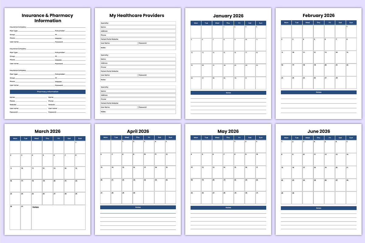2026 Medical Workbook Bundle Canva, a Stationery Template by Mustafiz (Photo 3 of 6)