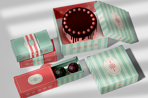 Bakery Box and Bag Set Mockup, an Advertising Mockup by Hubzway