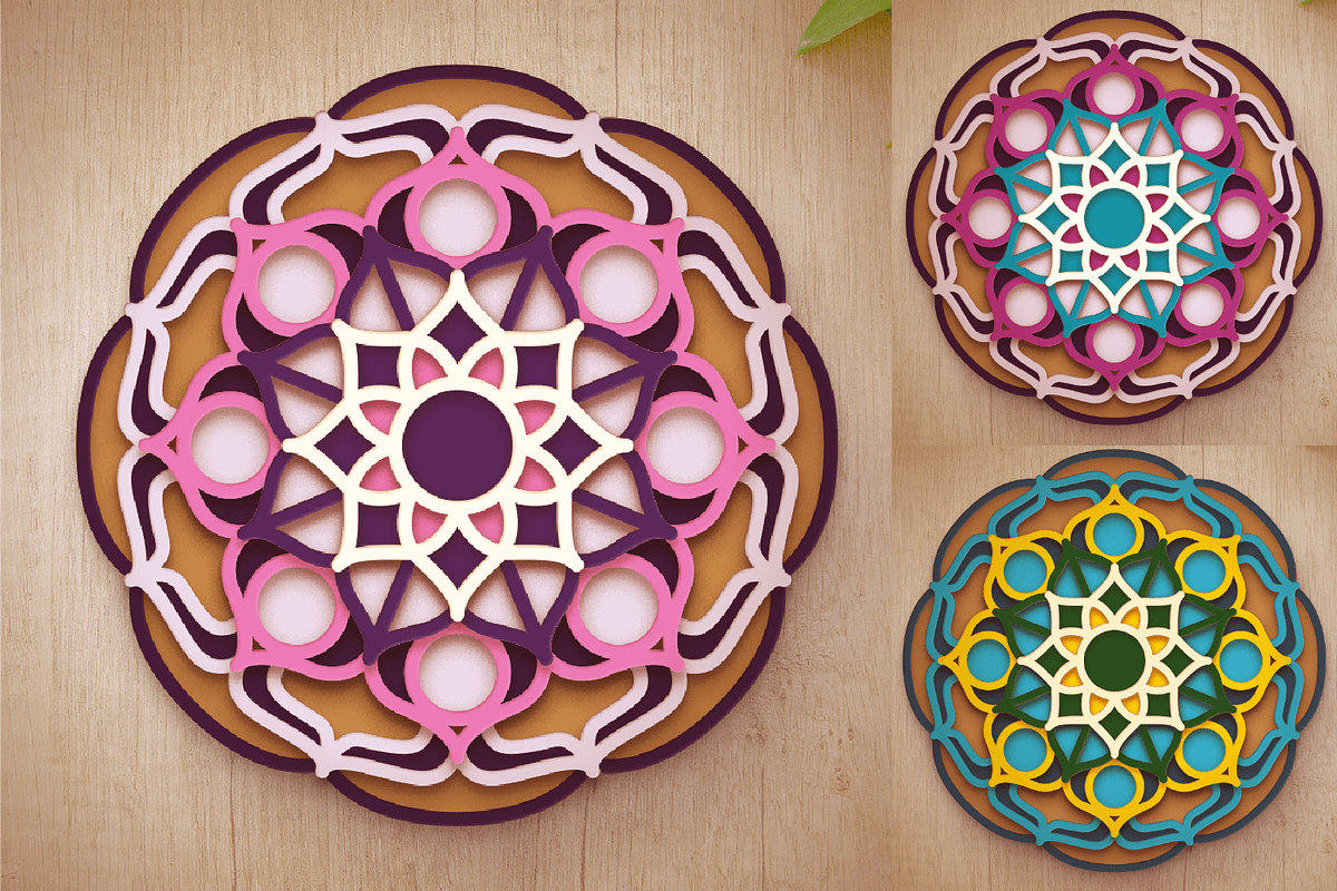 3D Lotus Flower Mandala - SVG Cut Fi, an Object Graphic by Arshad Ali (Photo 6 of 8)