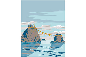 Meoto Iwa Rocks Ukiyo-e WPA Art, an Illustration by patrimonio