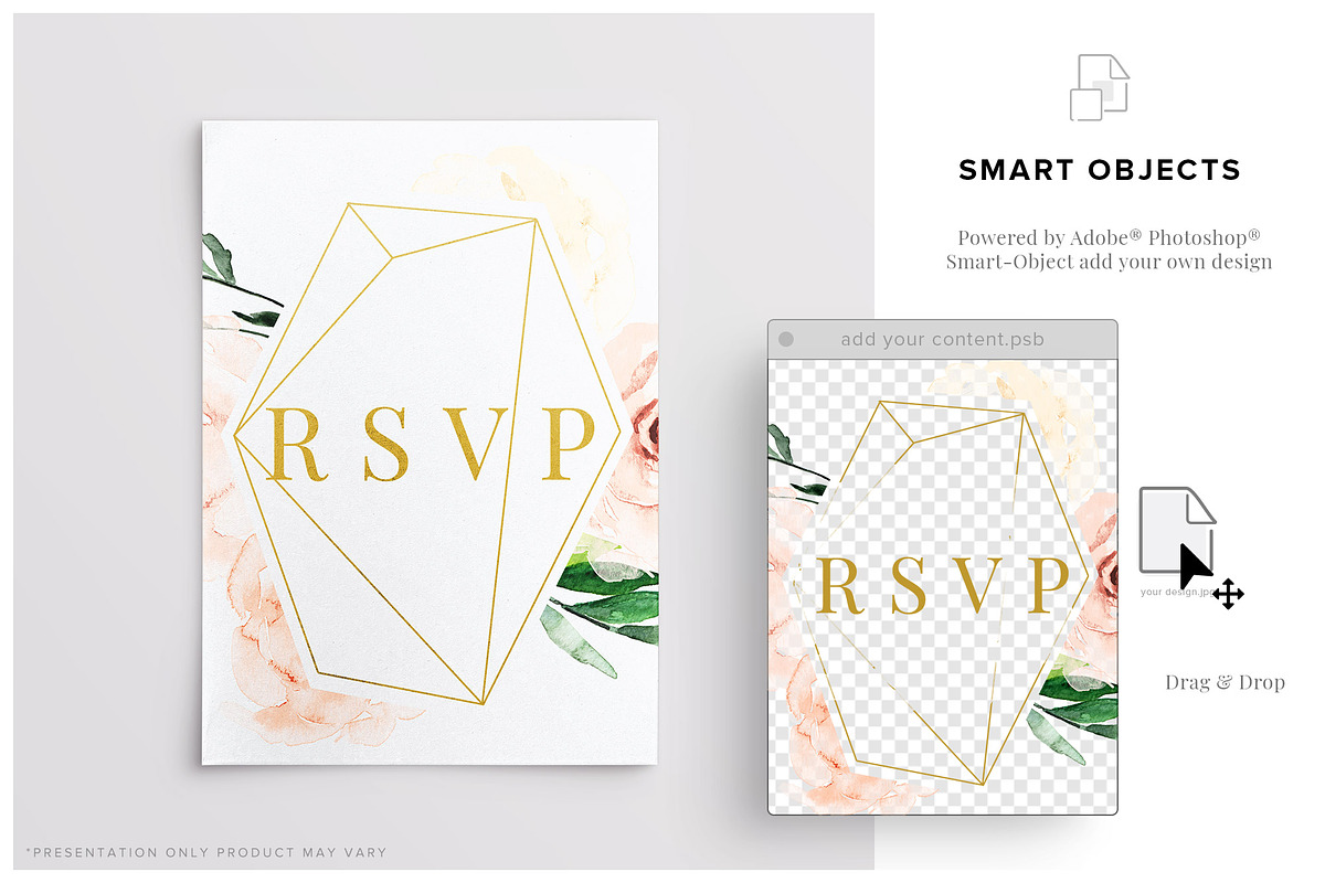 Wedding Invitation Suite Mockup, a Print Template by Custom Scene (Photo 4 of 7)