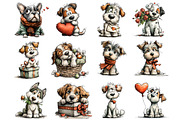 Whimsical Puppy Love Valentine, an Illustration by DreamArtGraphic (Thumbnail 3 of 4)