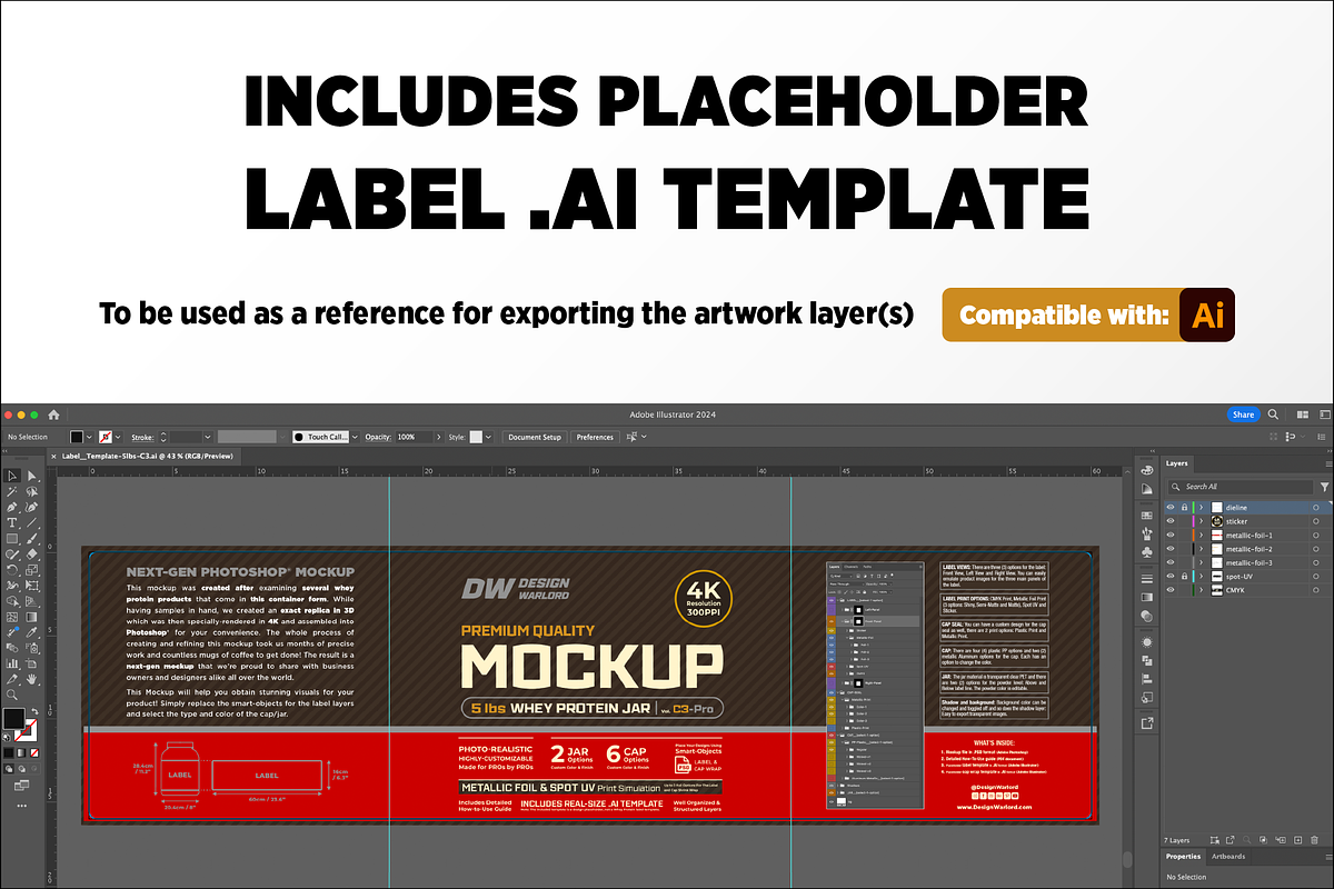5lb Whey Protein Jar Mockup C3-Pro, a Packaging Mockup by Design Warlord (Photo 7 of 16)