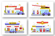 10 Gas Station Vector Illustration, a Transportation Illustration by denayunebgt (Thumbnail 2 of 4)