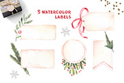Christmas holidays. Watercolor set, a Decorative Illustration by Kate Macate (Thumbnail 2 of 6)