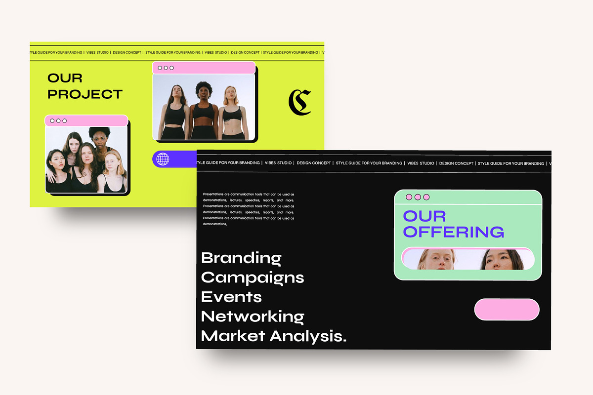 VIBES Neo Gothic Brand Google Slides, a Presentation Template by Dirtytemp Studio (Photo 2 of 11)