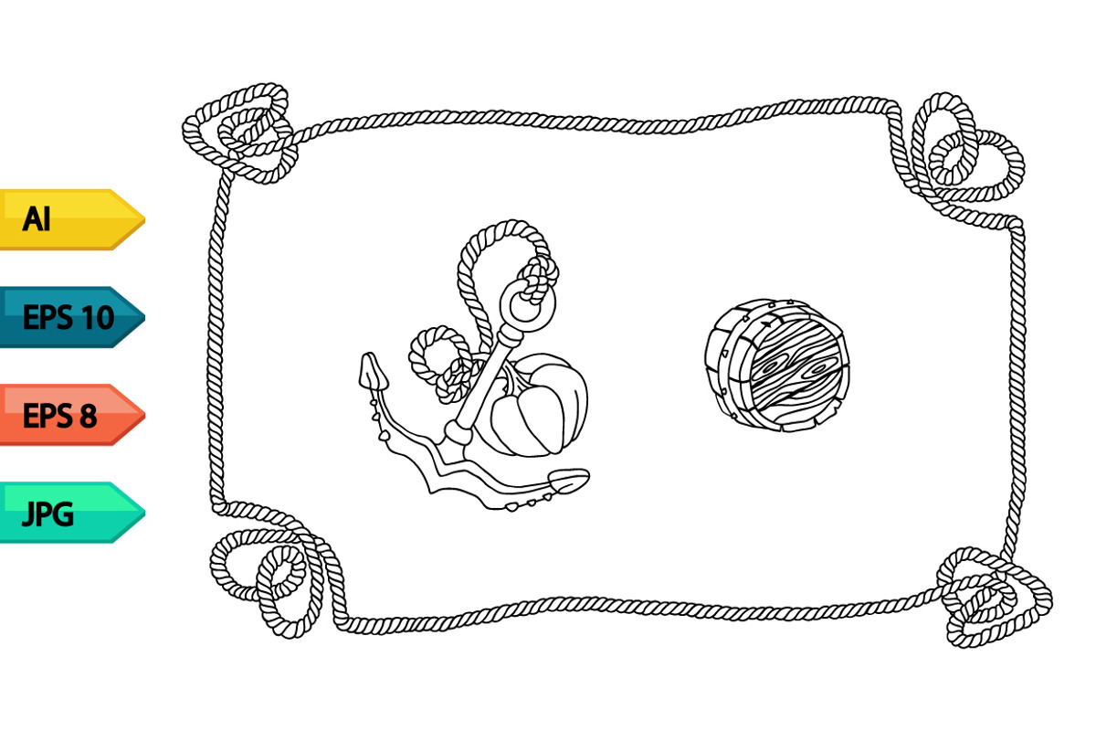 Rope frames and knots vector set, a Pattern Graphic by julia_musdotter (Photo 6 of 11)
