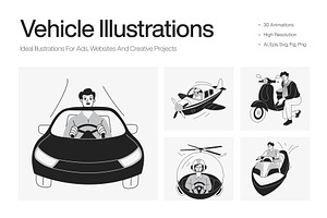 Animated Vehicle Illustration, a Transportation Illustration by Vectors Market
