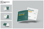 Square Paper Mockup, a Books & Magazine Mockup by Gatamotion (Thumbnail 1 of 5)